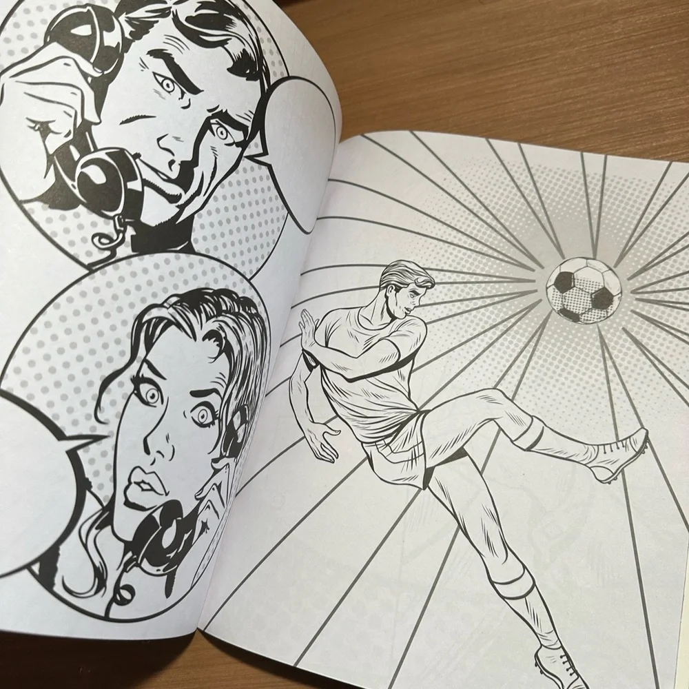 Pop Art Fantastic Coloring Book Adult Pop Art Comic Style Unused